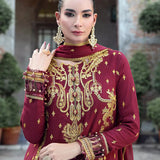 FESTIVE FORMAL CHIFFON EMBROIDERED SUIT