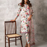 3pc Unstitched - Printed Cambric Suit