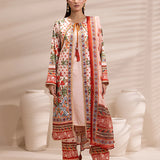 3PC Unstitched Printed Lawn Silk Suit (ASI167)