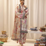 3pc Unstitched - Printed Lawn Silk Suit