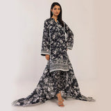 3pc Unstitched - Printed Lawn Suit