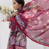 3pc Unstitched - Printed Lawn Silk Suit