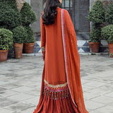 FESTIVE FORMAL CHIFFON EMBROIDERED SUIT