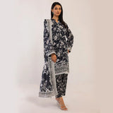 3pc Unstitched - Printed Lawn Suit