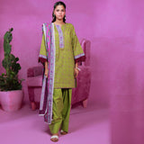 3pc Unstitched - Printed Lawn Suit