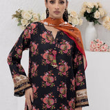 3PC Unstitched Printed Lawn Silk Suit (ASI082)