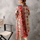 3pc Unstitched - Printed Lawn Silk Suit