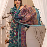 LUXURY KHADDAR EMBROIDERED SHIRT WITH SHAWL & DYED TROUSER