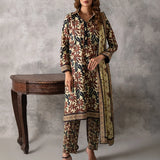 3pc Unstitched - Printed Cambric Suit