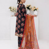 3pc Unstitched - Printed Lawn Silk Suit