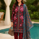 3PC Unstitched Printed Lawn Silk Suit (SUNS7ASI170)