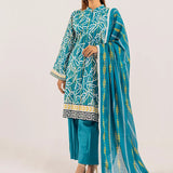 3PC UNSTITCHED - PRINTED CAMBRIC LAWN SUIT