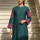 2PC Stitched Cotton Net Embroidered Suit (AIZPEC306)
