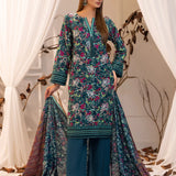 LUXURY KHADDAR EMBROIDERED SHIRT WITH SHAWL & DYED TROUSER