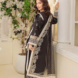 3PC Unstitched Cambric Embroidered Mukesh Dupatta SUIT (UNS7MK008)