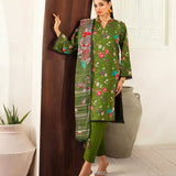 3PC Unstitched  Doria Cambric Printed Suit (P286)