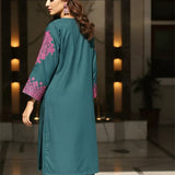 2PC Stitched Cotton Net Embroidered Suit (AIZPEC306)