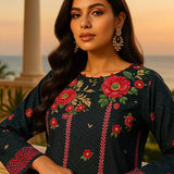 3PC Unstitched Printed Cambric Suit (SSW6U3P388)