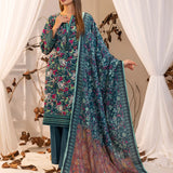 LUXURY KHADDAR EMBROIDERED SHIRT WITH SHAWL & DYED TROUSER