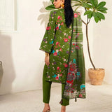 3PC Unstitched  Doria Cambric Printed Suit (P286)