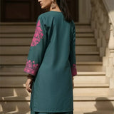 2PC Stitched Cotton Net Embroidered Suit (AIZPEC306)