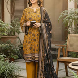 3PC Unstitched Khaddar Printed Suit (SSW6U3P838)