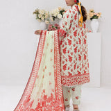 3pc Unstitched - Printed Lawn Silk Suit