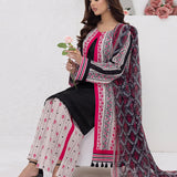 3pc Unstitched - Printed Lawn Silk Suit