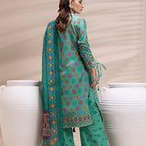 3PC Unstitched Printed Lawn Silk Suit (ASI166)