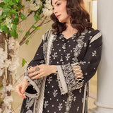 3PC Unstitched Cambric Embroidered Mukesh Dupatta SUIT (UNS7MK008)