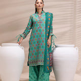 3PC Unstitched Printed Lawn Silk Suit (ASI166)