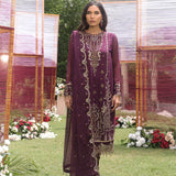 3PC STITCHED FESTIVE CHIFFON EMBROIDERED SUIT