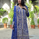 FESTIVE FORMAL CHIFFON EMBROIDERED SUIT