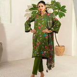 3PC Unstitched  Doria Cambric Printed Suit (P286)