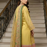 3PC Stitched Cotton Net Embroidered Suit (SPL3PEF121)