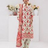 3pc Unstitched - Printed Lawn Silk Suit