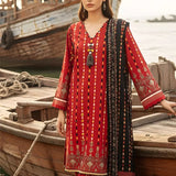 3PC Unstitched Printed Silk Lawn Suit (SUNS7ASI304)