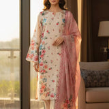 3PC Unstitched Printed Cambric Suit (SSW6U3P317)