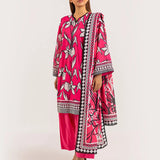 3PC UNSTITCHED - PRINTED CAMBRIC LAWN SUIT