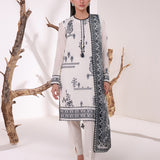 MONOCHROME EMBROIDERED LAWN SUIT