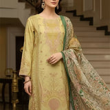 3PC Stitched Cotton Net Embroidered Suit (SPL3PEF121)