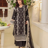 3PC Unstitched Cambric Embroidered Mukesh Dupatta SUIT (UNS7MK008)