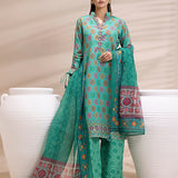 3PC Unstitched Printed Lawn Silk Suit (ASI166)