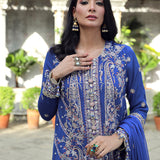 FESTIVE FORMAL CHIFFON EMBROIDERED SUIT