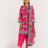 3PC UNSTITCHED - PRINTED CAMBRIC LAWN SUIT