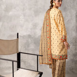 3pc Unstitched - Printed Lawn Silk Suit (ASI027)