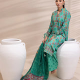 3PC Unstitched Printed Lawn Silk Suit (ASI166)