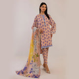 3pc Unstitched - Printed Lawn Suit