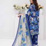 3pc Unstitched - Printed Lawn Silk Suit