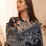 LUXURY KHADDAR EMBROIDERED SHIRT WITH SHAWL & DYED TROUSER